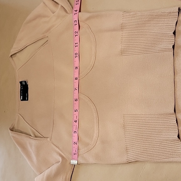 ASOS Size 0 Camel Colored Knit Ribbed Corset-ish Top, Long Sleeve Exc. Used Cond - Picture 7 of 12